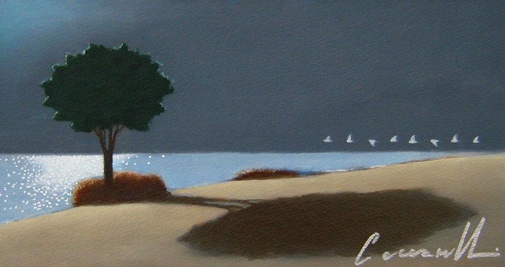 Porto Ditteo cm. 16x30. Olio su cartoncino. Creta